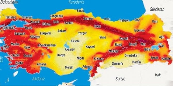 İşte Türkiye'nin deprem haritası