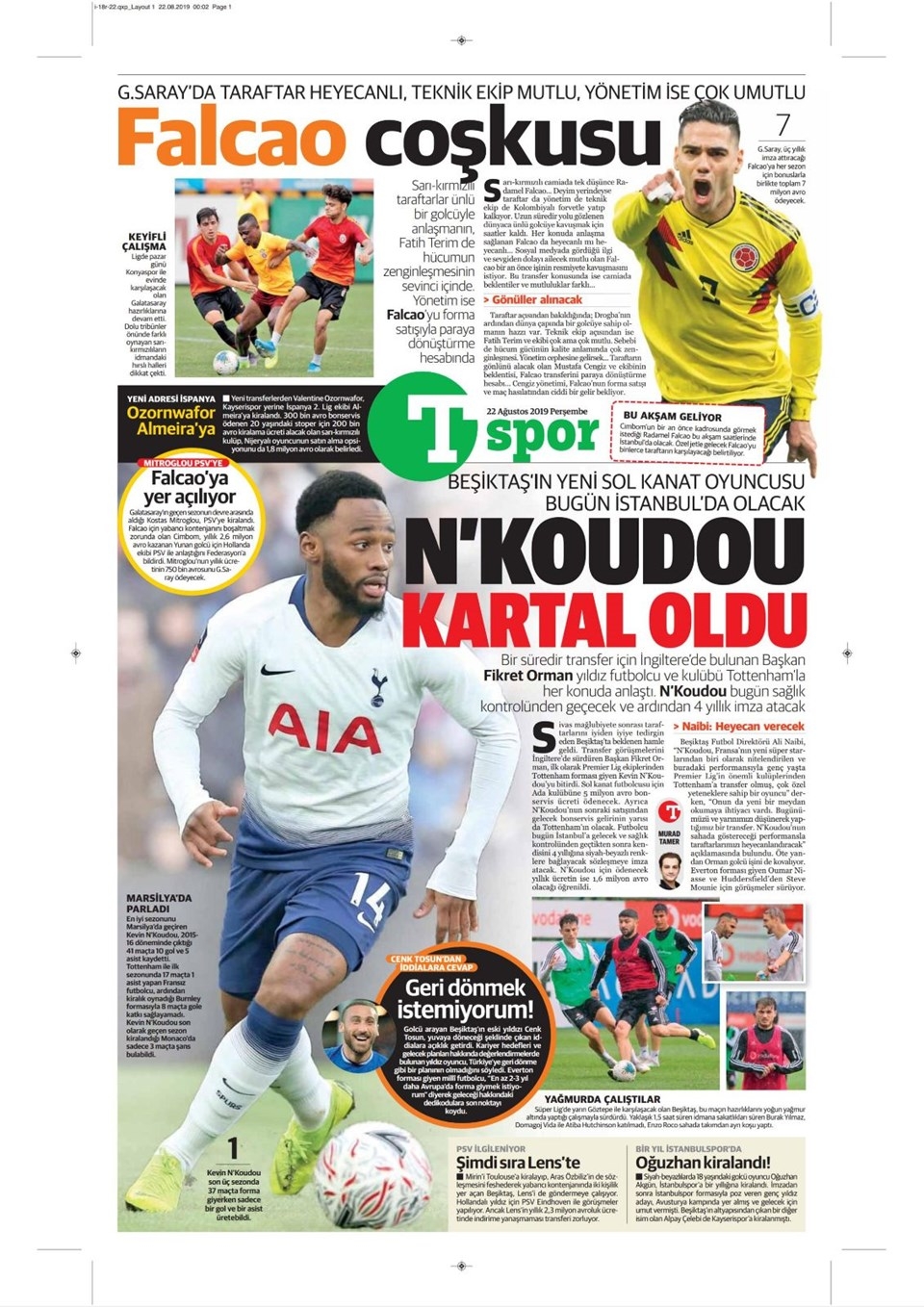 Günün spor manşetleri (22 Ağustos 2019) 1