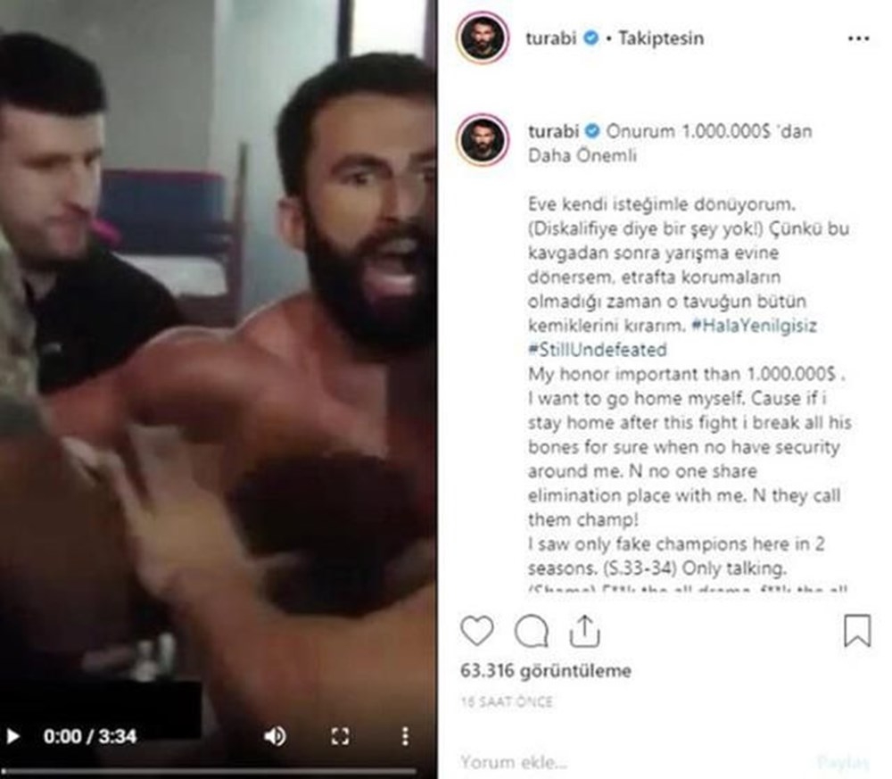 Turabi: Onurum 1 milyon dolardan daha önemli 5