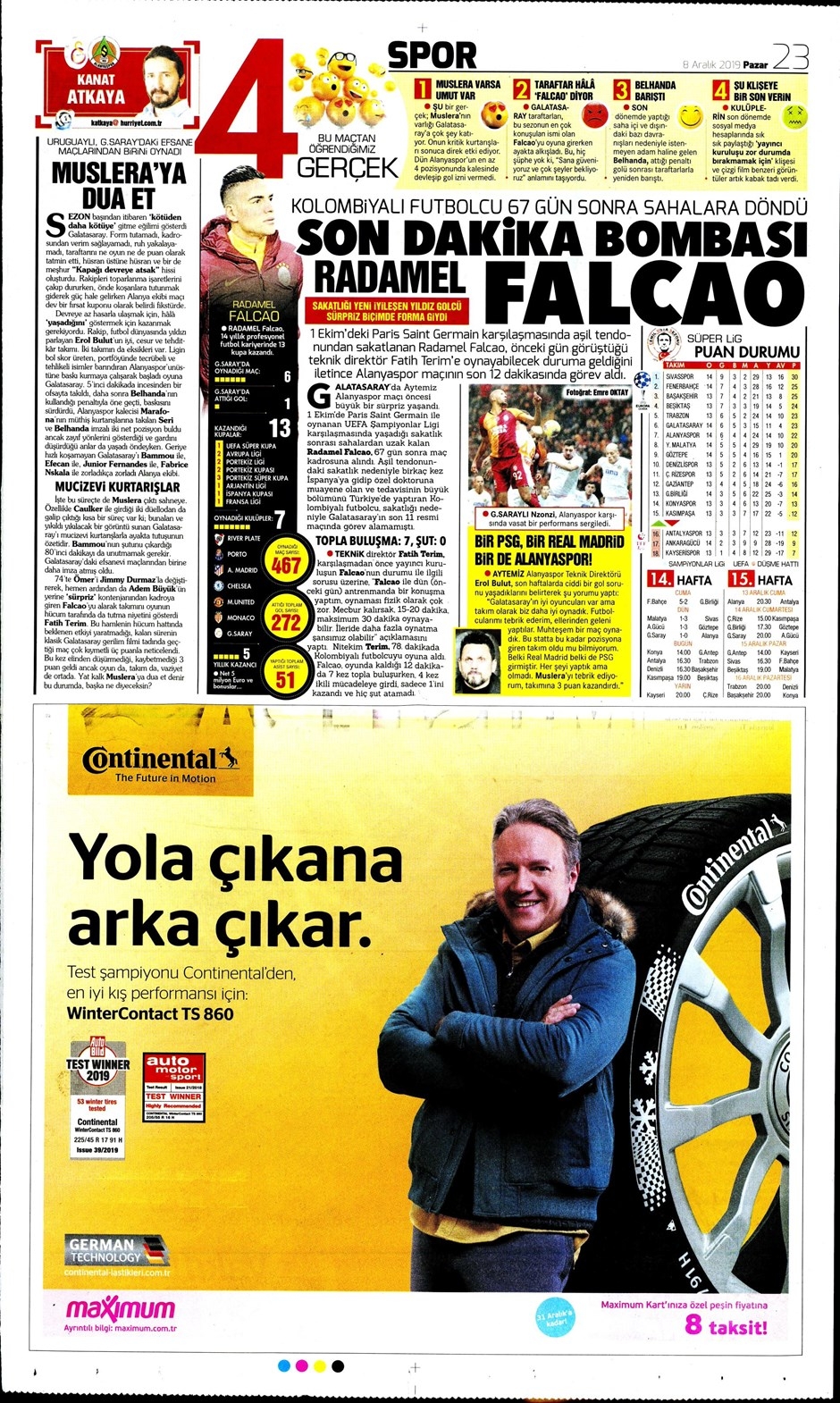 Günün spor manşetleri (8 Aralık 2019) 'Ahtapot Muslera' 8