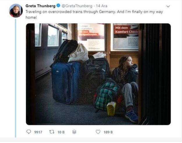 Greta Thunberg'e demir yolu şirketinden 'birinci sınıf bilet&# 2