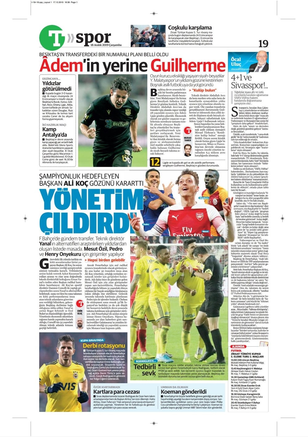 'Fenerbahçe yolu açıldı'  Günün spor manşetleri 23