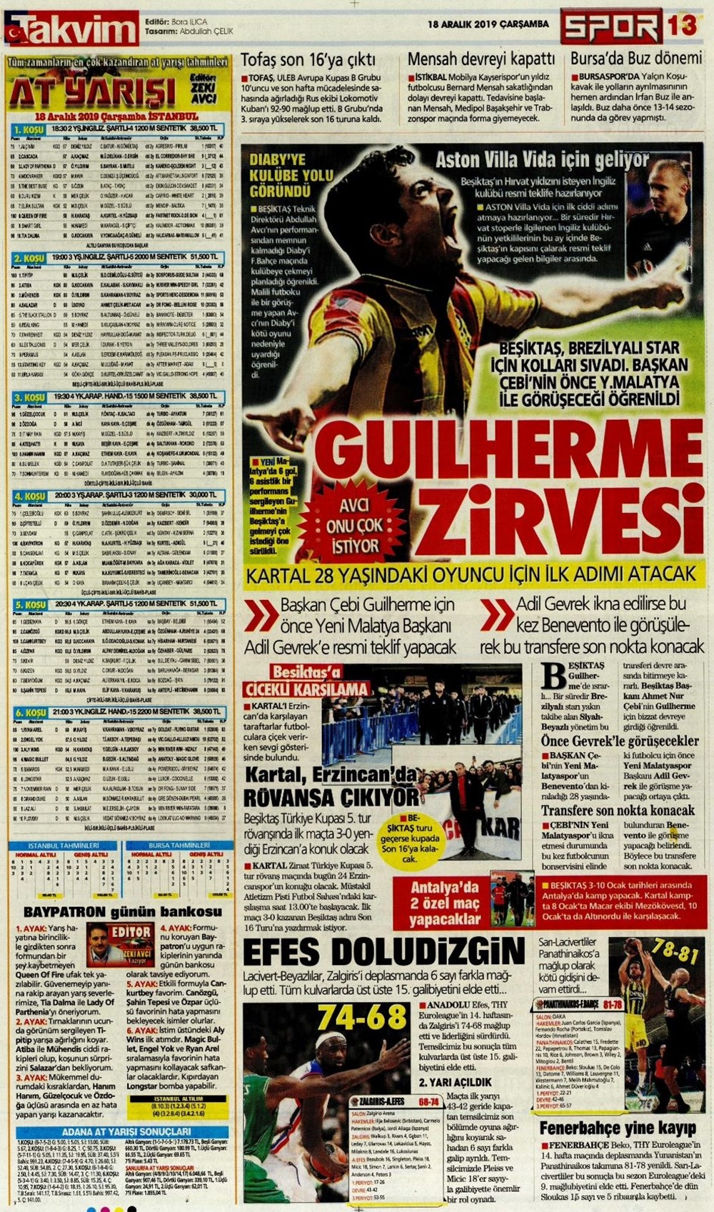 'Fenerbahçe yolu açıldı'  Günün spor manşetleri 8