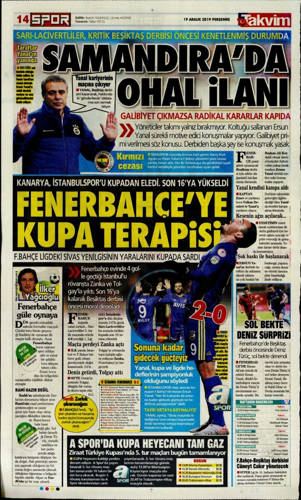 Günün spor manşetleri (19 Aralık 2019)  Galatasaray’da dev operasyon 2