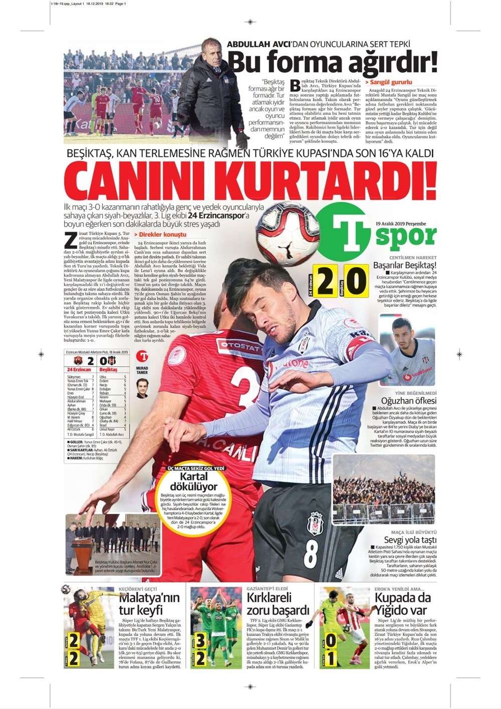 Günün spor manşetleri (19 Aralık 2019)  Galatasaray’da dev operasyon 21