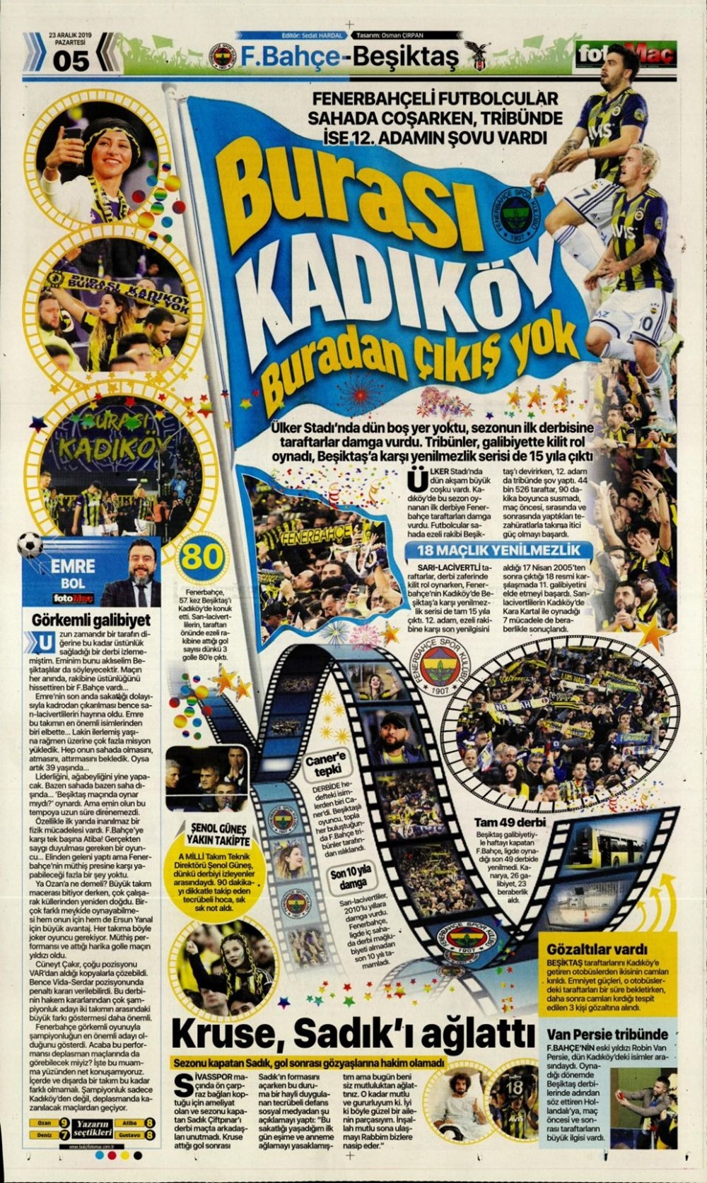 Günün spor manşetleri (23 Aralık 2019) Kadıköy’de Fener alayı 1