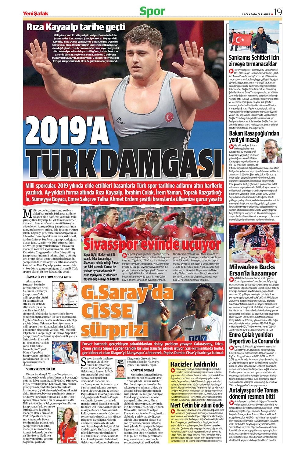 Yeni yılın ilk spor manşetleri...Günün spor manşetleri (1 Ocak 2020) 14