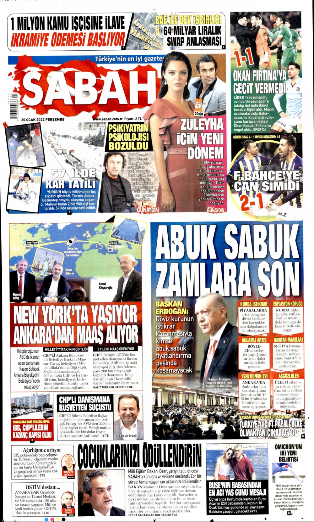 Günün Gazete Manşetleri 20 Ocak 2022 Gazeteler Ne Diyor? 2