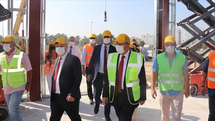 KKTC Başbakanı Tatar, Acil Durum Hastanesi inşaatında incelemelerde bulundu