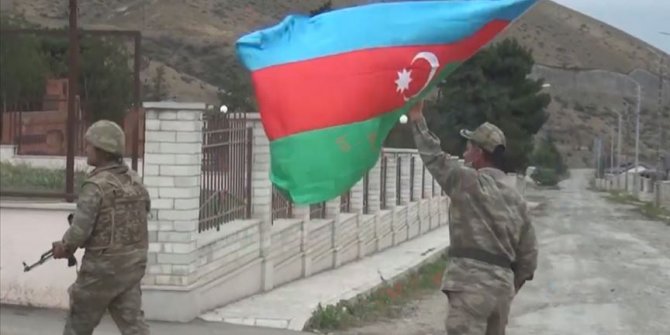 Ermenistan'ın işgalinden kurtarılan Talış köyünde Azerbaycan bayrakları dalgalanıyor