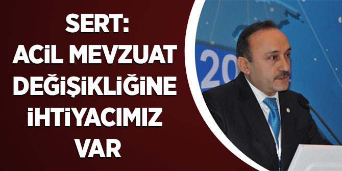 Sert: Acil mevzuat değişikliğine ihtiyacımız var