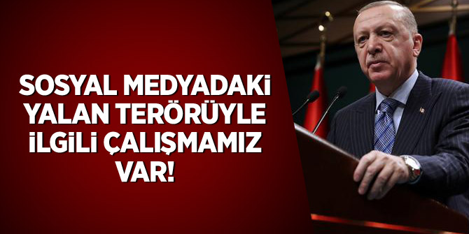 Erdoğan: Sosyal medyadaki yalan terörüyle ilgili çalışmamız var