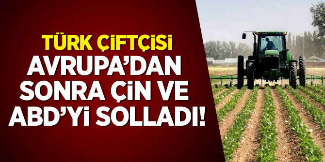 Türk çiftçisi Avrupa'dan sonra Çin ve ABD'yi de solladı