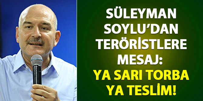 Süleyman Soylu'dan teröristlere mesaj: Ya sarı torba ya teslim!