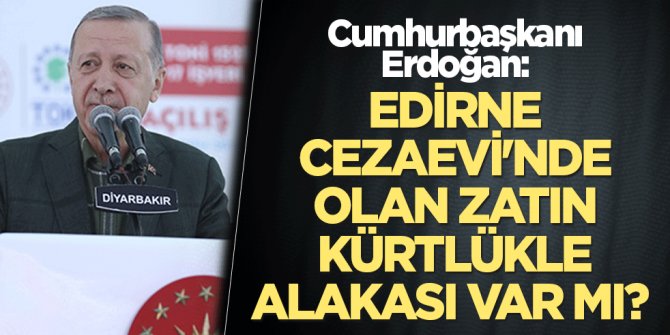 Cumhurbaşkanı Erdoğan: Edirne Cezaevi'nde olan zatın Kürtlükle alakası var mı? 