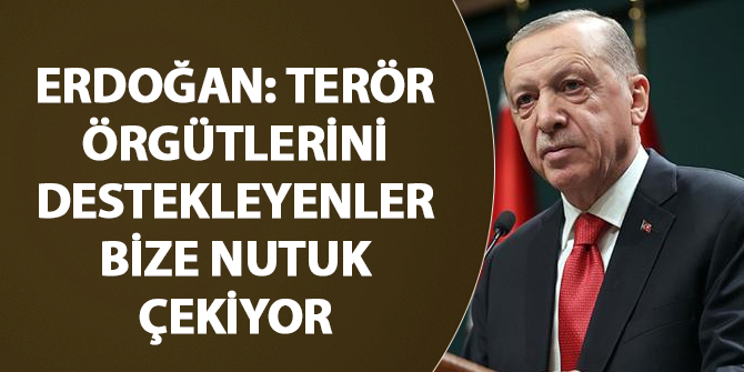 Erdoğan: Terör örgütlerini destekleyenler bizlere nutuk çekiyor
