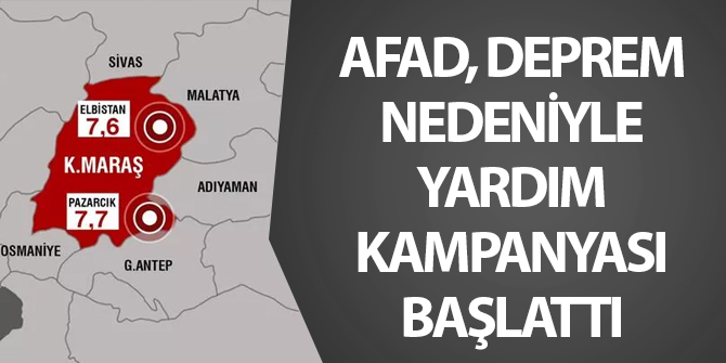 AFAD, deprem nedeniyle yardım kampanyası başlattı