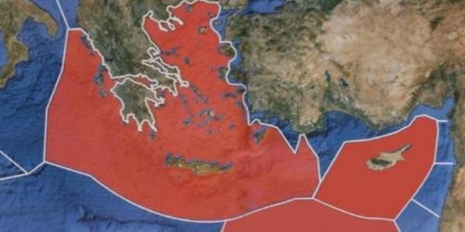 Rumlar sözde harita yayımladı!  Akdeniz ve Ege'yi sahipleniyorlar