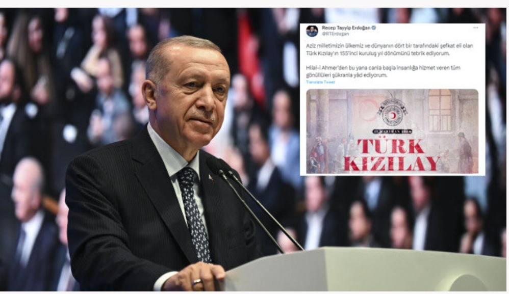 Cumhurbaşkanı Erdoğan Türk Kızılay'ın 155'inci kuruluş yıl dönümünü kutladı