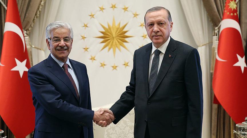 Cumhurbaşkanı Erdoğan, Pakistan Dışişleri Bakanı Asıf'ı kabul etti