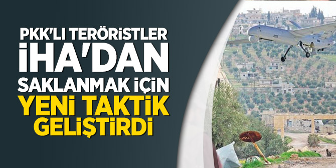 PKK'lı teröristler İHA'dan saklanmak için yeni taktik geliştirdi
