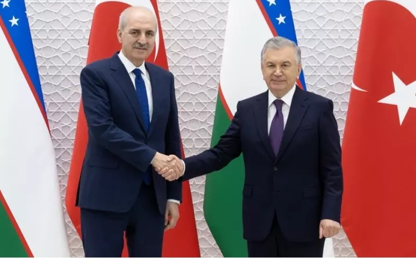 Özbekistan Cumhurbaşkanı Mirziyoyev TBMM Başkanı Kurtulmuş'u kabul etti