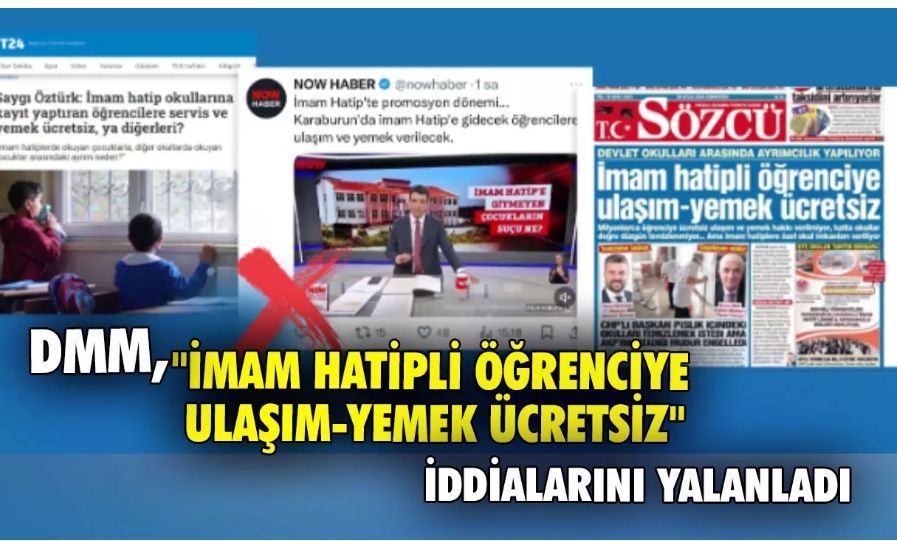 DMM, ''İmam hatipli öğrenciye ulaşım-yemek ücretsiz'' iddialarını yalanladı