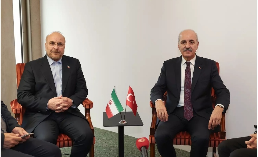 TBMM Başkanı Kurtulmuş, İran İslami Şura Meclisi Başkanı Galibaf ile görüştü