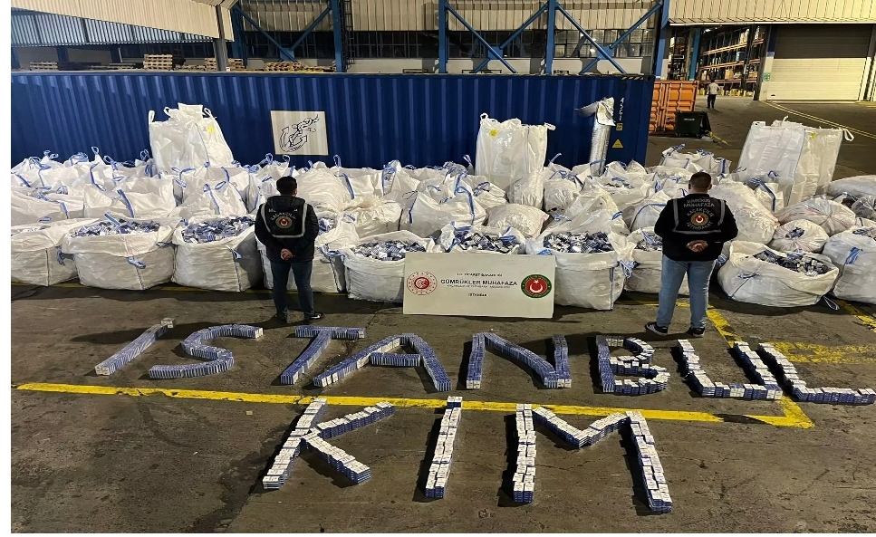 Ambarlı Limanı'nda 94 milyon liralık kaçak sigara operasyonu