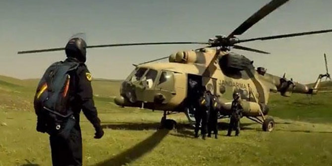 Jandarma MI-17 helikopteriyle bir ilke imza attı