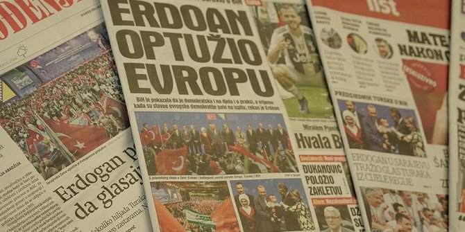 Erdoğan'ın Bosna Hersek ziyareti manşetlerde
