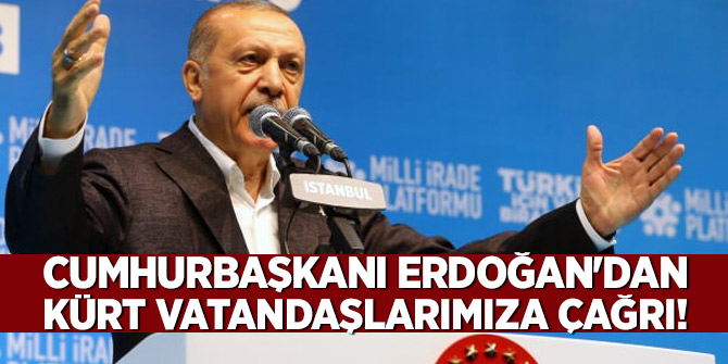 Erdoğan'dan Kürt vatandaşlarımıza çağrı!