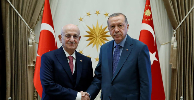 Cumhurbaşkanı Erdoğan, Meclis Başkanı Kahraman'ı kabul etti.