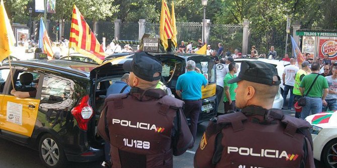 İspanya'da kriz! Taksiciler grevde çıktı
