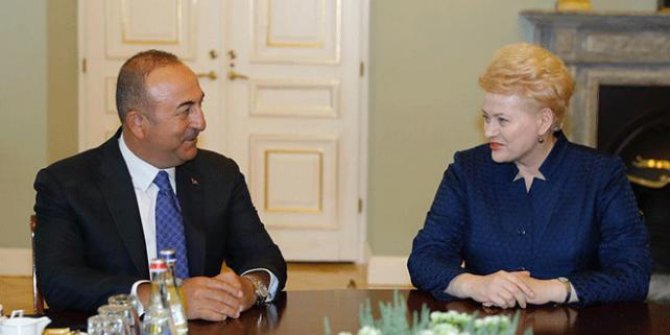 Çavuşoğlu Litvanya'da Cumhurbaşkanı Dalia Grybauskaite ile görüştü!
