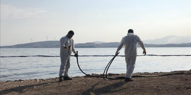 Foça'da 100 kişilik ekiple temizlik sürüyor