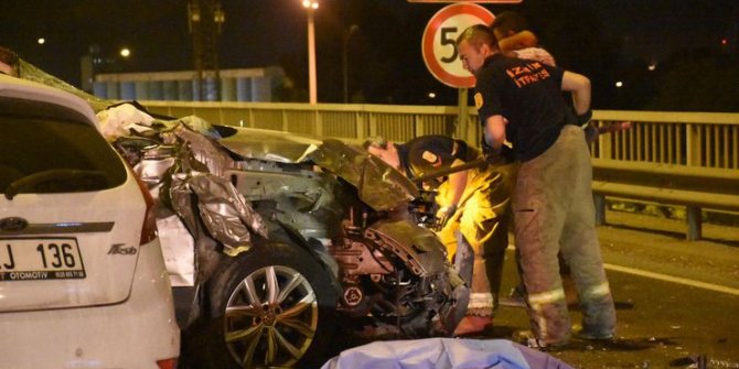 İzmir'de korkutucu kaza! 1 kişi öldü, 4 kişi yaralandı