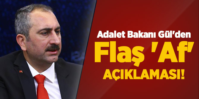 Adalet Bakanı Gül'den Flaş 'Af' açıklaması!