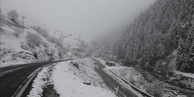 Kar yağışı Ovit Dağı geçidi ulaşıma kapattı