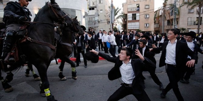 İsrail polisinden Ultra-Ortodoks Yahudilerin gösterisine müdahale!