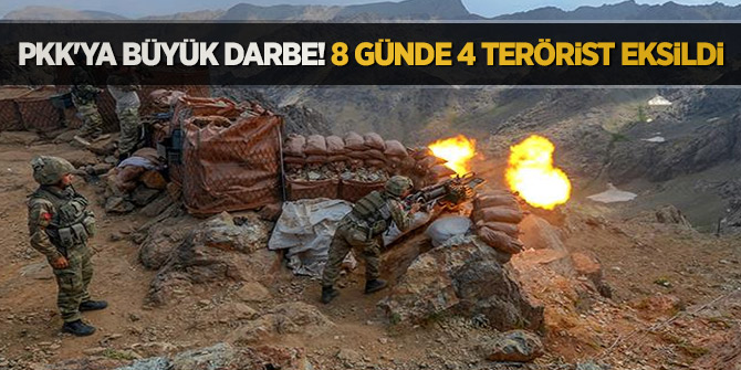 PKK'ya büyük darbe!8 günde 4 terörist eksildi