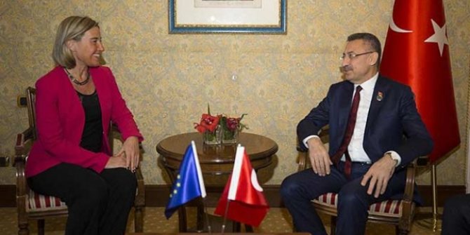 Cumhurbaşkanı Yardımcısı Oktay, AB Yüksek Temsilcisi Mogherini ile görüştü