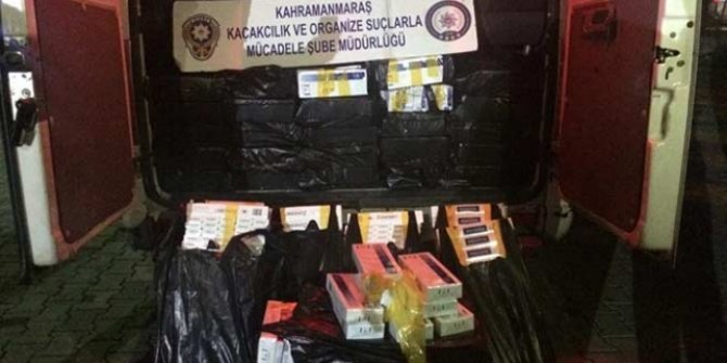Kahramanmaraş'ta kaçak 8 bin paket sigara ele geçirildi