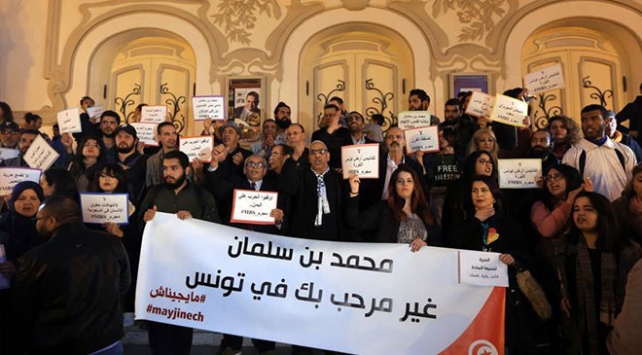 Suudi Veliaht Prensin ziyaretine karşı Tunuslular sokağa çıktı