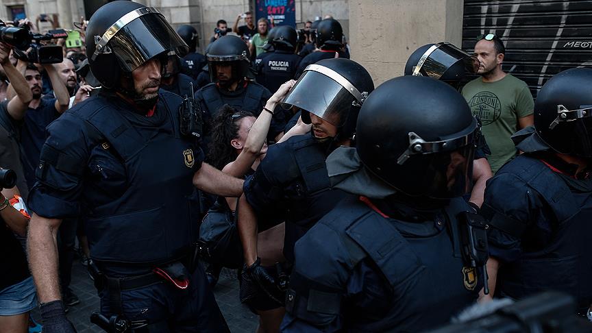 Katalonya'da referandum müdahalesinde yaralanmalar meydana geldi