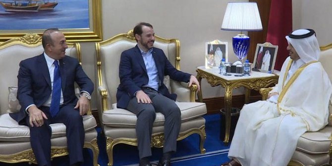Dışişleri Bakanı Çavuşoğlu ve Maliye Bakanı Albayrak, Katarlı bakanlarla görüştü