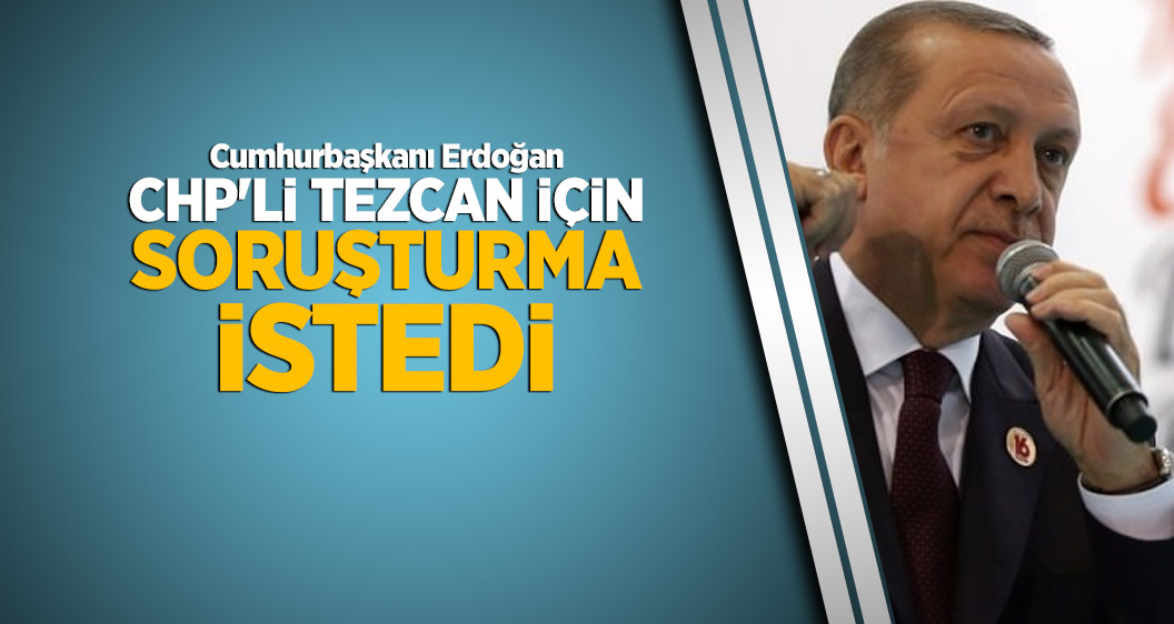 Cumhurbaşkanı Erdoğan, CHP'li Tezcan için soruşturma istedi