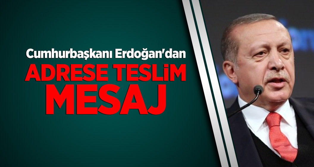 Cumhurbaşkanı Erdoğan'dan adrese teslim mesaj