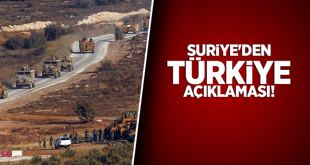 Suriye'den Türkiye açıklaması!