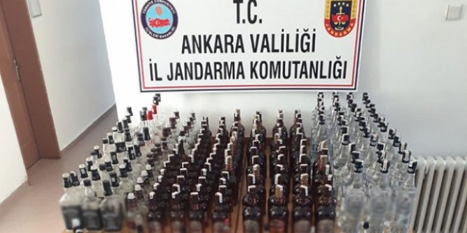 Ankara'da kaçak içki satıcılarına darbe: 334 şişe ele geçirildi